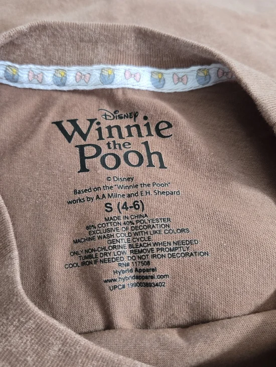 Disney NEW Winnie the Pooh & Friends Brown Acid Wash Graphic Tee Size Small - Picture 5 of 7